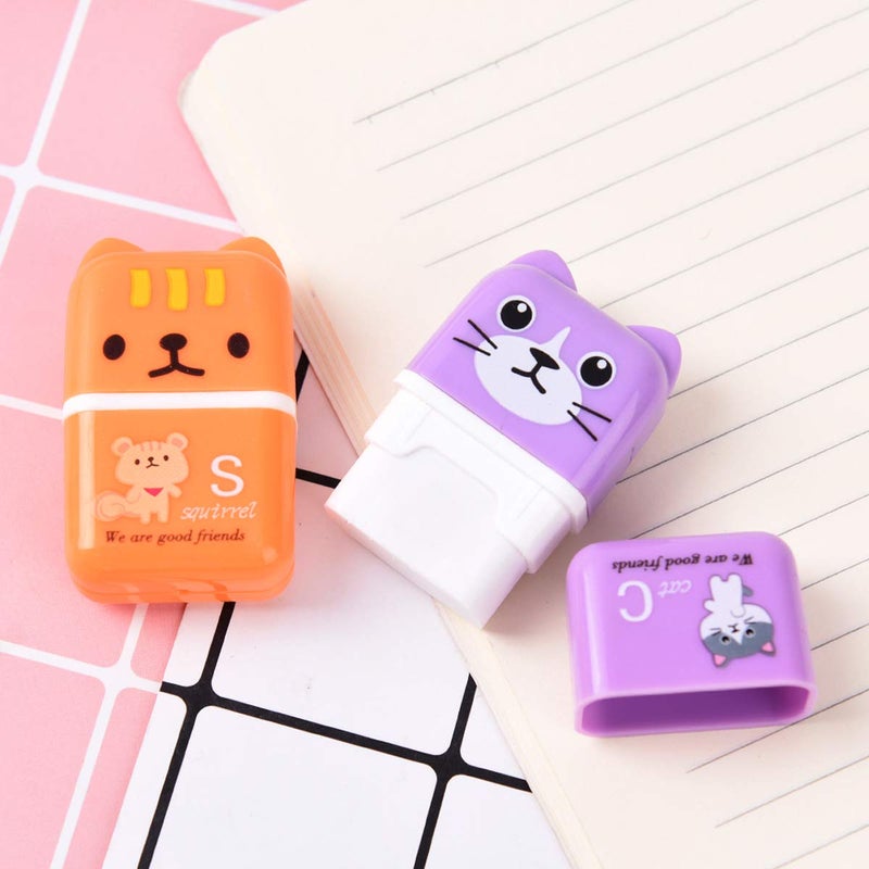 Odowalker 24 Pack Pencil Erasers, Cute Erases Pencils Eraser with Clean up Roller Pencil Eraser Shaving Roller Case Erasers for Party Favors Gift Supplies - Image 4